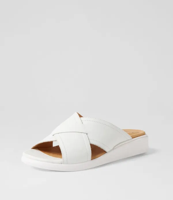 Women ZIERA Iyolo W White Leather Slides