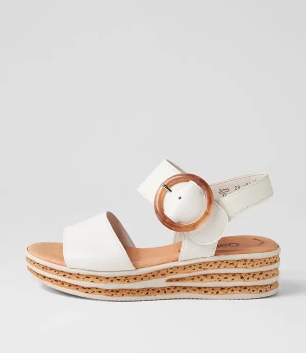 Women GABOR Jale Latte Leather Sandals