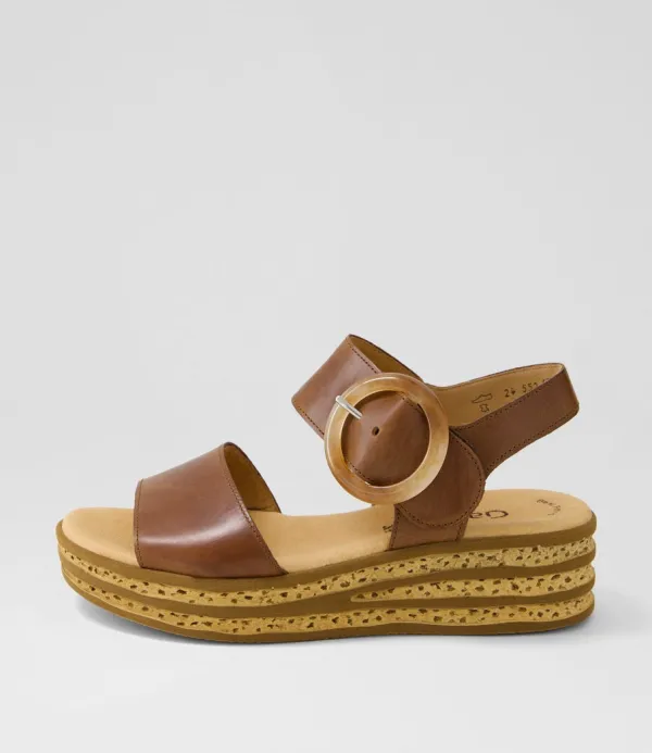 Women GABOR Jale Peanut Leather Sandals
