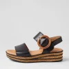 Women GABOR Jale Schwarz Leather Sandals