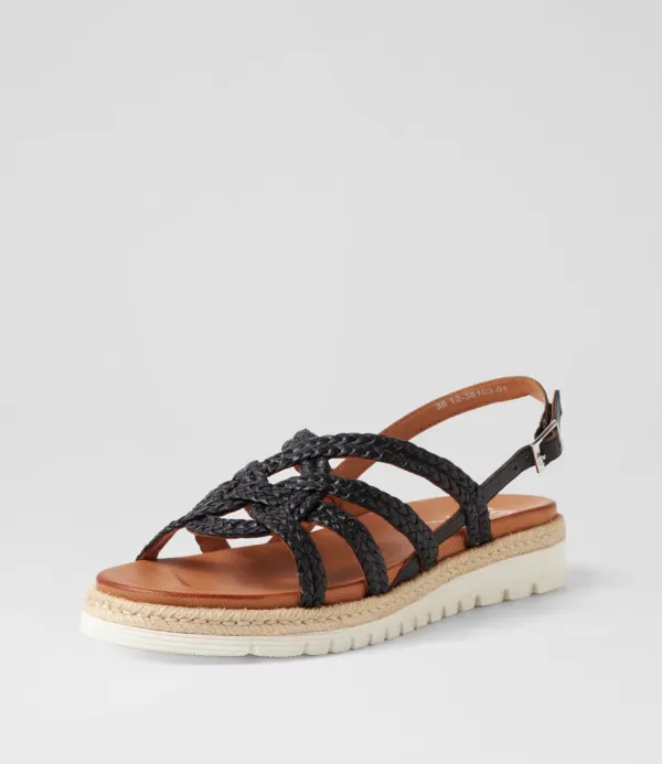 Women ARA Jamaika 3 Schwarz Leather Sandals