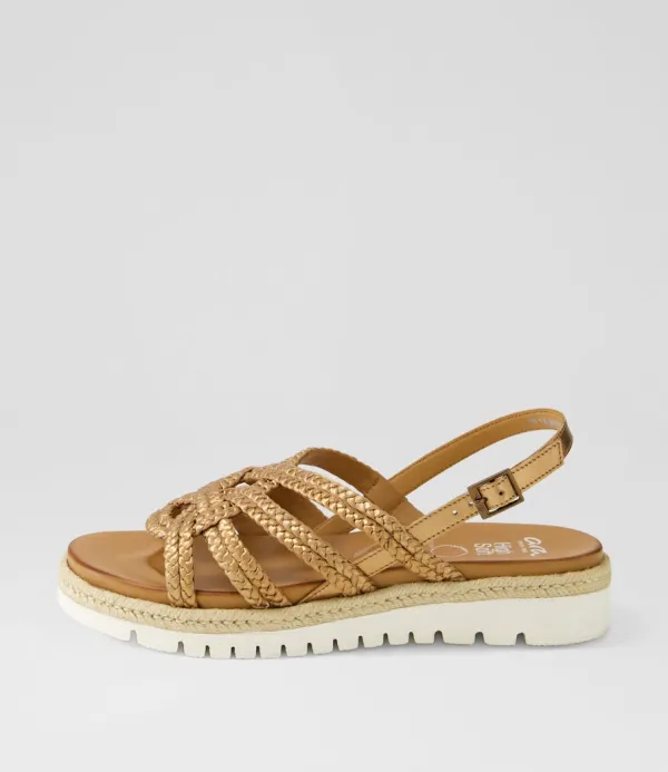 Women ARA Jamaika 3 Whiskey Leather Sandals