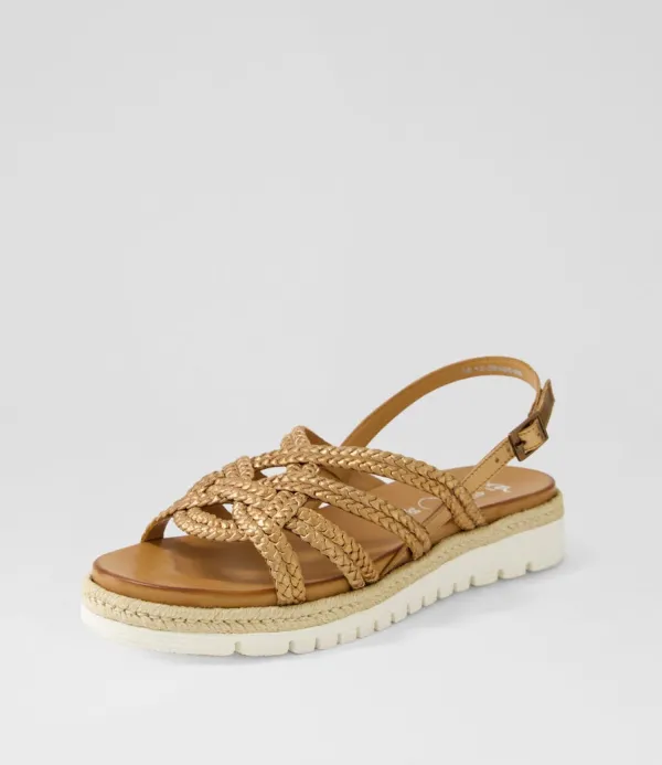 Women ARA Jamaika 3 Whiskey Leather Sandals