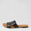 Women DJANGO & JULIETTE Jamel Black Leather Slides
