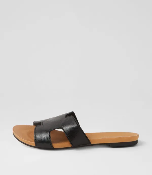 Women DJANGO & JULIETTE Jamel Black Leather Slides