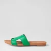 Women DJANGO & JULIETTE Jamel Bright Emerald Leather Slides