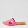 Women DJANGO & JULIETTE Jamel Hot Pink Leather Slides