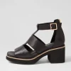 Women DJANGO & JULIETTE Jasty Black Leather Sandals