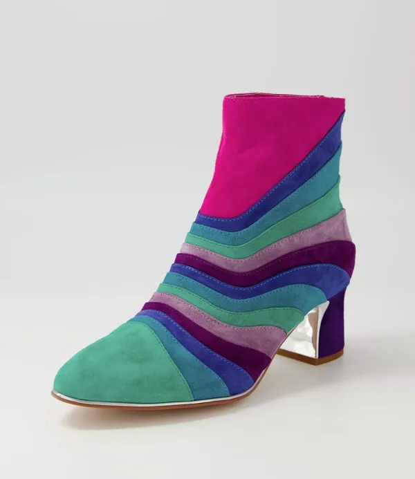 Women DJANGO & JULIETTE Jatalie Purple Multi Ankle Boots