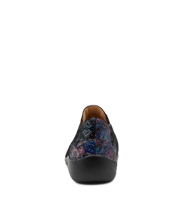 Women ZIERA Java Xf Blue Multi Leather Flat Shoes