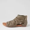 Women DJANGO & JULIETTE Javi Olive Leather Sandals