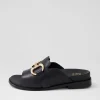 Women ZIERA Jekkela W Black Leather Slides