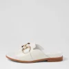 Women ZIERA Jekkela W White Leather Slides