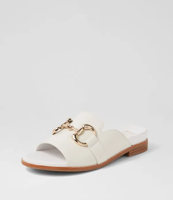 Women ZIERA Jekkela W White Leather Slides