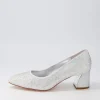 Women DJANGO & JULIETTE Jenice Silver Petrol Leather Heels