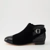 Women DJANGO & JULIETTE Jesie Black Patent Suede Ankle Boots