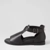 Women ZIERA Jeskie W Black Leather Sandals