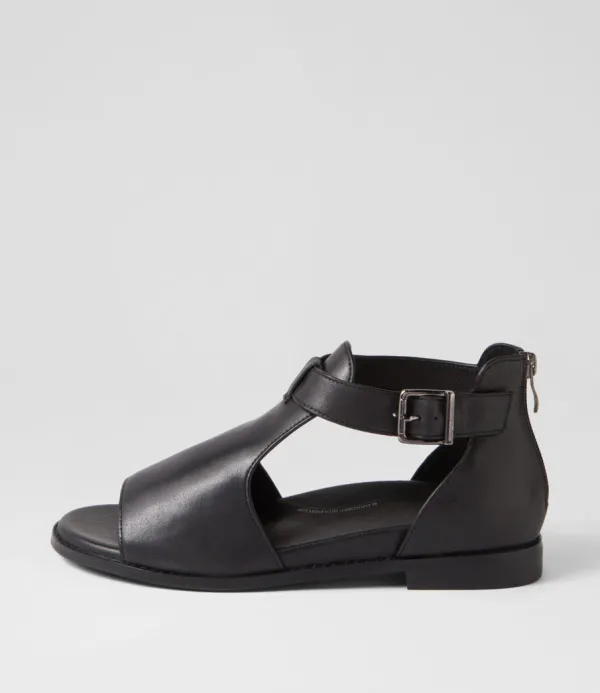 Women ZIERA Jeskie W Black Leather Sandals