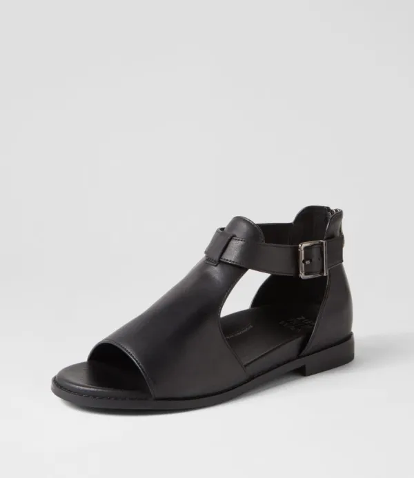 Women ZIERA Jeskie W Black Leather Sandals
