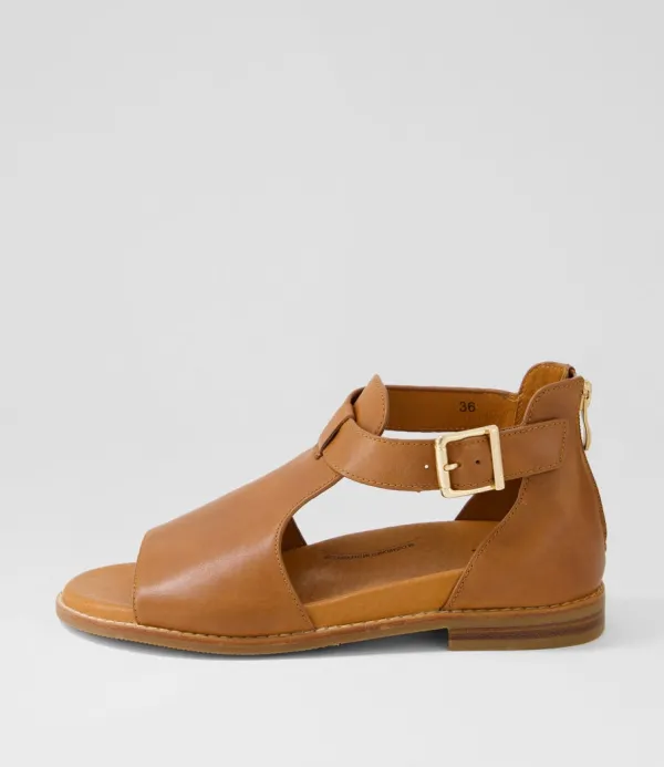 Women ZIERA Jeskie W Tan Leather Sandals
