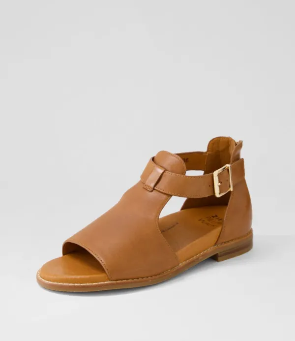 Women ZIERA Jeskie W Tan Leather Sandals