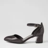 Women DJANGO & JULIETTE Jillie Black Shimmer Leather Heels