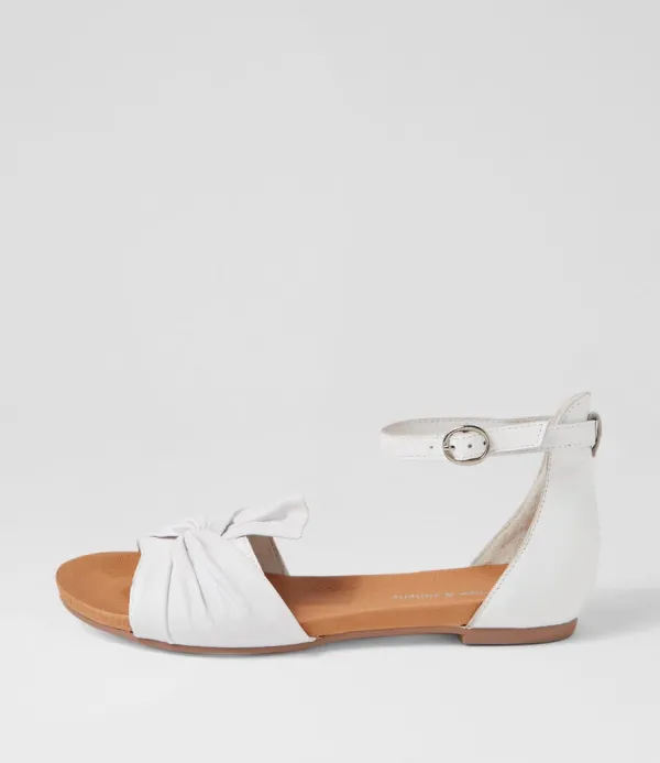 Women DJANGO & JULIETTE Jimeta White Leather Sandals