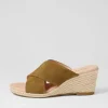 Women DIANA FERRARI Jinna Khaki Suede Sandals