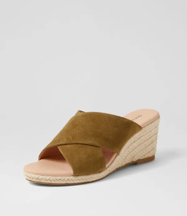Women DIANA FERRARI Jinna Khaki Suede Sandals