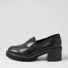 Women TOP END Jinnah Black Leather Heels