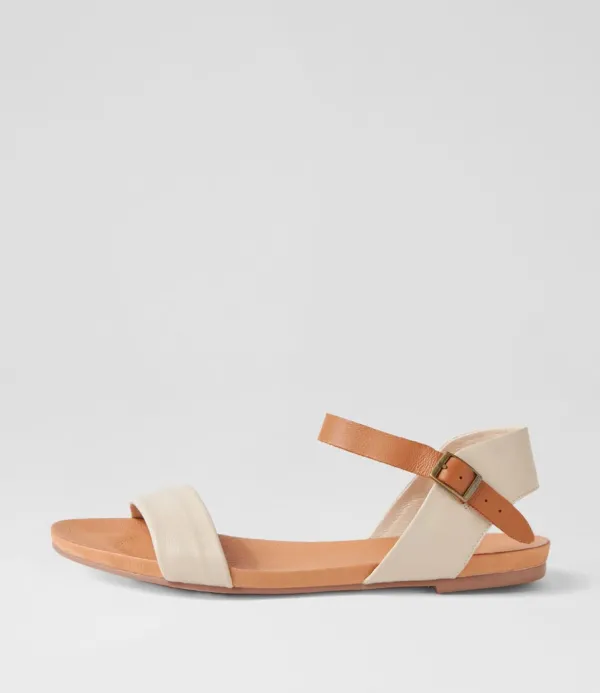 Women DJANGO & JULIETTE Jinnit Almond Tan Leather Sandals