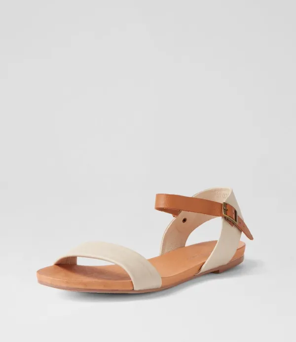 Women DJANGO & JULIETTE Jinnit Almond Tan Leather Sandals