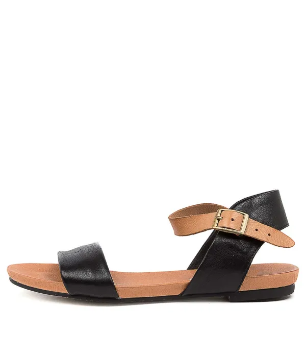 Women DJANGO & JULIETTE Jinnit Black-Tan Leather