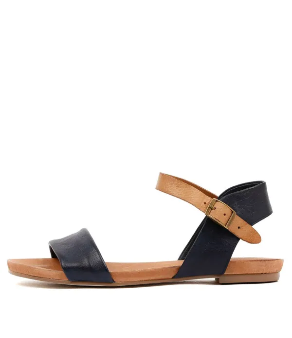 Women DJANGO & JULIETTE Jinnit Navy Tan Leather