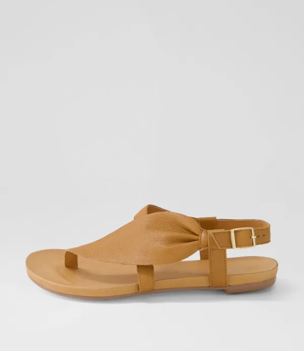 Women DJANGO & JULIETTE Jojos Dark Tan Leather Sandals