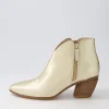 Women DJANGO & JULIETTE Josky Gold Croc Leather Ankle Boots