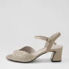 Women DJANGO & JULIETTE Juba Light Pewter Shimmer Leather Jewels Sandals