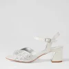 Women DJANGO & JULIETTE Juba Silver Shimmer Jewels Leather Sandals