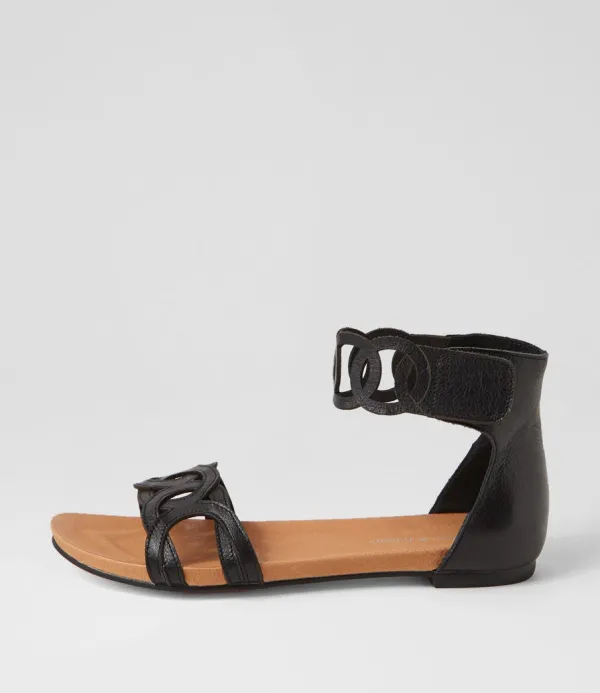 Women DJANGO & JULIETTE Jubu Black Leather Sandals
