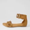 Women DJANGO & JULIETTE Jubu Dark Tan Leather Sandals
