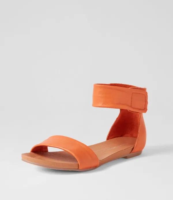 Women DJANGO & JULIETTE Juzz Bright Orange Leather Sandals