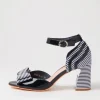Women DJANGO & JULIETTE Kadmiel Navy Stripe Patent Leather Sandals