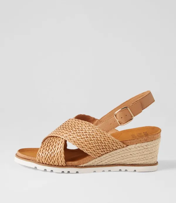 Women ZIERA Kaeme W Biscuit Weave Leather Sandals