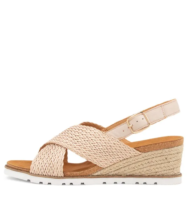 Women ZIERA Kaeme W Nude Weave Leather Sandals