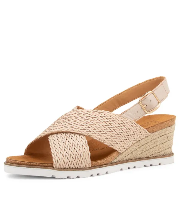 Women ZIERA Kaeme W Nude Weave Leather Sandals