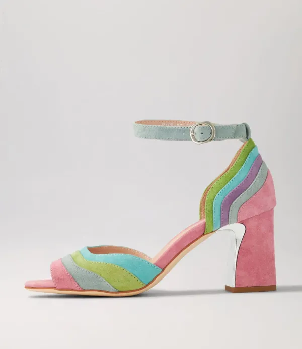 Women DJANGO & JULIETTE Kage Pastel Multi Suede Sandals