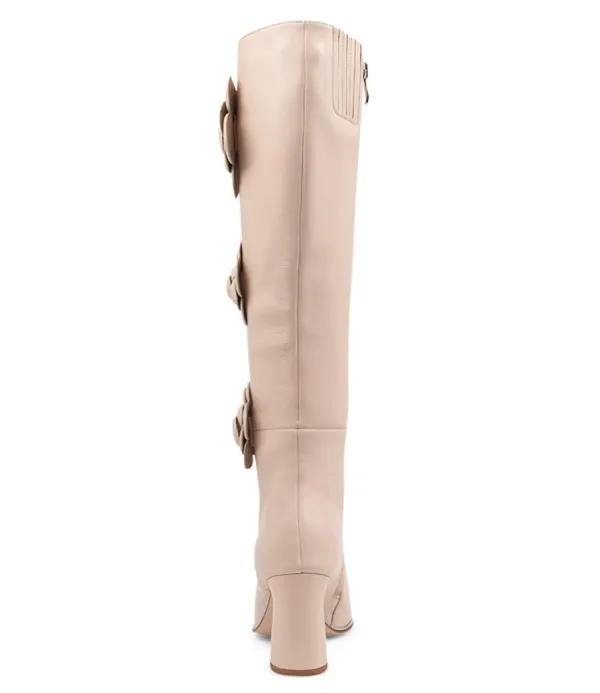 Women DJANGO & JULIETTE Kalen Nude Leather Knee High Boots