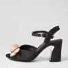 Women DJANGO & JULIETTE Kalice Black Nude Satin Sandals