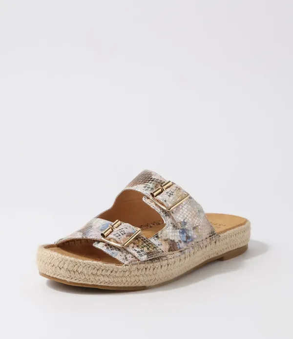 Women ZIERA Kapila W Natural Multi Leather Sandals