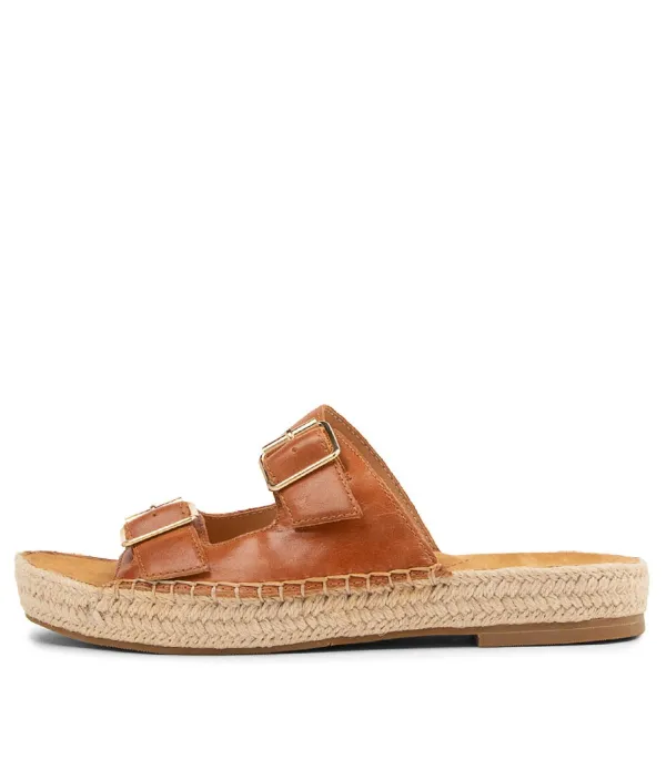 Women ZIERA Kapila W Tan Leather Sandals